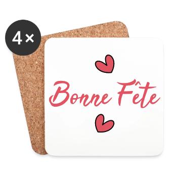 FÊTE DES MÈRES. BONNE FÊTE MAMAN. MAMAN. JE T'AIME - Dessous de verre (lot de 4) - blanc - Devant