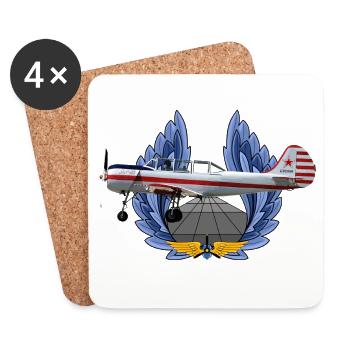 Yak-52 - Untersetzer (4er-Set) - Weiß - Vorne