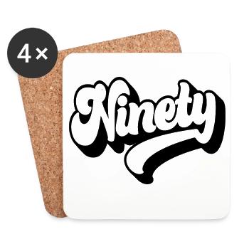 Ninety 90th Birthday Men Women 90 Years Old - Coasters (set of 4) - white - Front