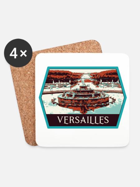 Schloss Versailles mit Gartenblick: Königliche Eleganz - Untersetzer (4er-Set) - Weiß