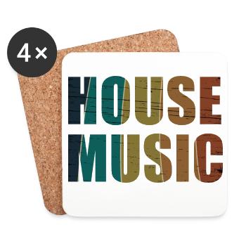 Musique house - Dessous de verre (lot de 4) - blanc - Devant