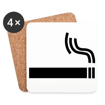 Zigarette Cigarette raucherpause - Untersetzer (4er-Set) - Weiß - Vorne