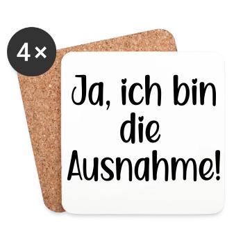 AUSNAHME SPRÜCHE - Untersetzer (4er-Set) - Weiß - Vorne