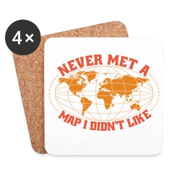 Cartography design - Coasters (set of 4) - white - Front
