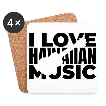 Ich liebe hawaiianische Musik - Untersetzer (4er-Set) - Weiß - Vorne