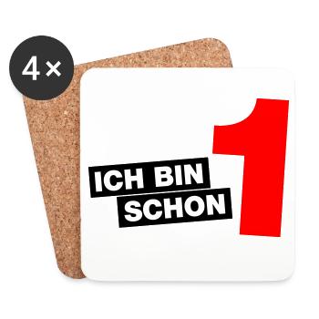 Ich bin schon 1 - Untersetzer (4er-Set) - Weiß - Vorne