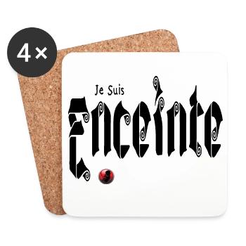 Je suis Enceinte Bébé Grossesse - Dessous de verre (lot de 4) - blanc - Devant