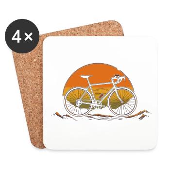 Akkuverweigerer Fahrrad Akku Verweigerer Radler - Untersetzer (4er-Set) - Weiß - Vorne