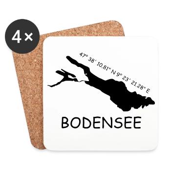 Bodensee Koordinaten - Untersetzer (4er-Set) - Weiß - Vorne