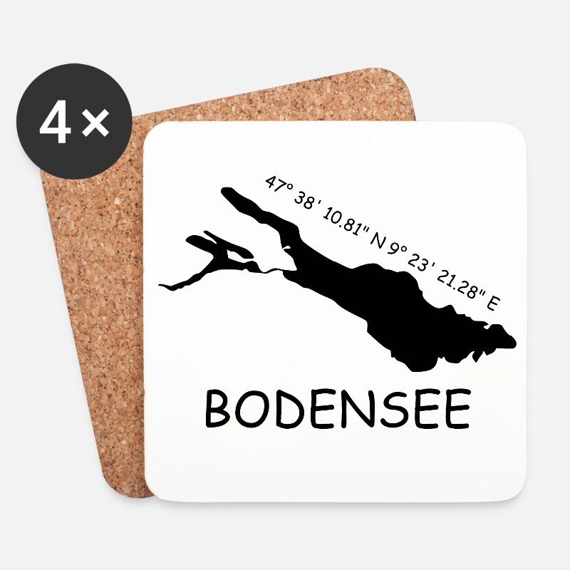 Bodensee Koordinaten - Untersetzer (4er-Set) - Weiß
