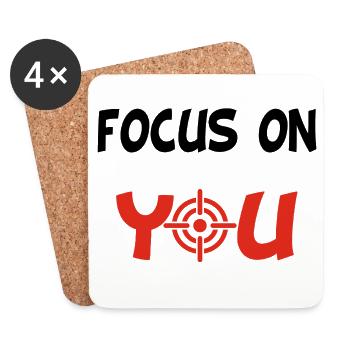Focus sur toi (anglais et noir) - Dessous de verre (lot de 4) - blanc - Devant