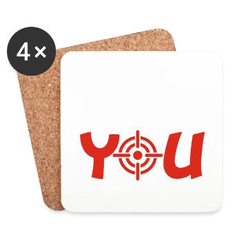 Focus on you (English and white) - Coasters (set of 4) - white - Front