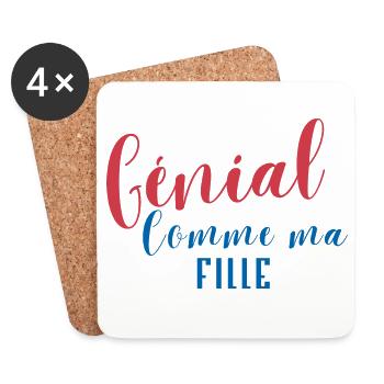 Génial Comme ma Fille - Dessous de verre (lot de 4) - blanc - Devant