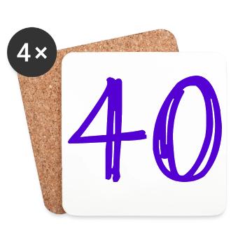 40. 40 YEARS. 40th ANNIVERSARY. 40TH ANNIVERSARY. - Coasters (set of 4) - white - Front