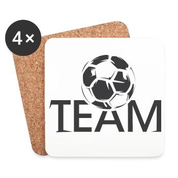 team soccer club team logo icon ball - Coasters (set of 4) - white - Front