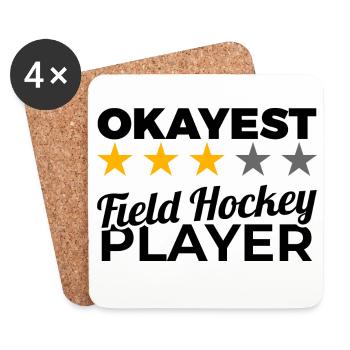 Funny field hockey player - Coasters (set of 4) - white - Front