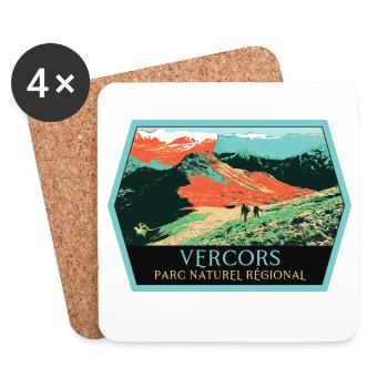 Randonnée Parc Naturel Vercors: Aventure Naturelle - Dessous de verre (lot de 4) - blanc - Devant