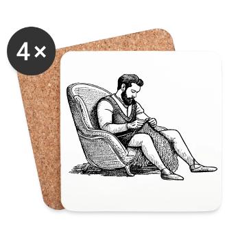 Tricot Viking - Dessous de verre (lot de 4) - blanc - Devant