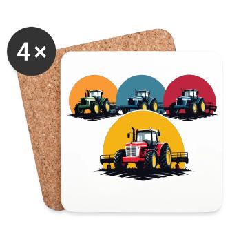 Bauer Traktor - Untersetzer (4er-Set) - Weiß - Vorne