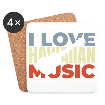 Hawaii Musik - Untersetzer (4er-Set) - Weiß - Vorne