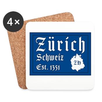 Zurich Switzerland Est 1351 - Coasters (set of 4) - white - Front
