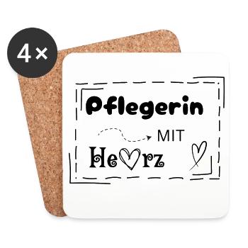 Nurse with heart - Coasters (set of 4) - white - Front