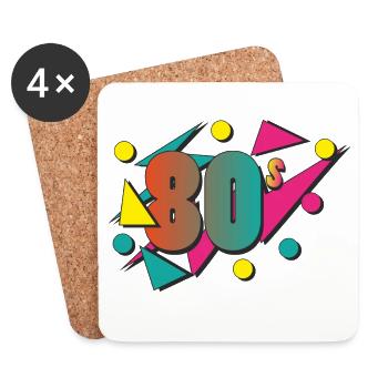 Les années 80 - Dessous de verre (lot de 4) - blanc - Devant