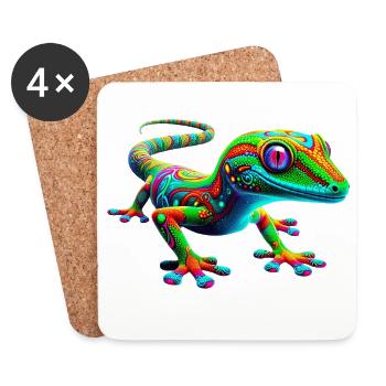 Gecko - Coasters (set of 4) - white - Front