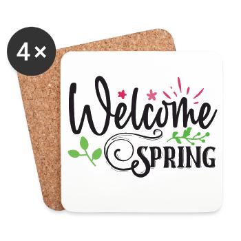 Willkommen Frühling - Untersetzer (4er-Set) - Weiß - Vorne