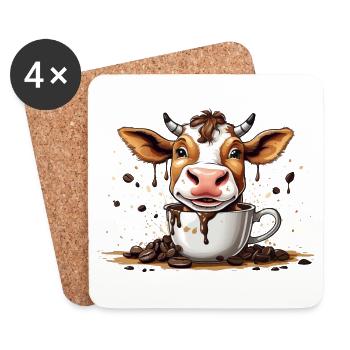 DAIRY FARMER COW FARMER COFFEE COWS - Coasters (set of 4) - white - Front