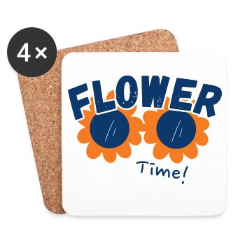 Laissez parler les fleurs - Dessous de verre (lot de 4) - blanc - Devant