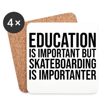 Skateboard - Untersetzer (4er-Set) - Weiß - Vorne