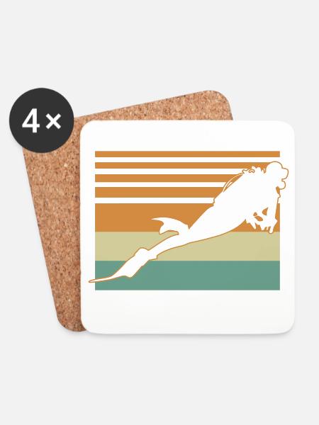 Diver Flag - Untersetzer (4er-Set) - Weiß