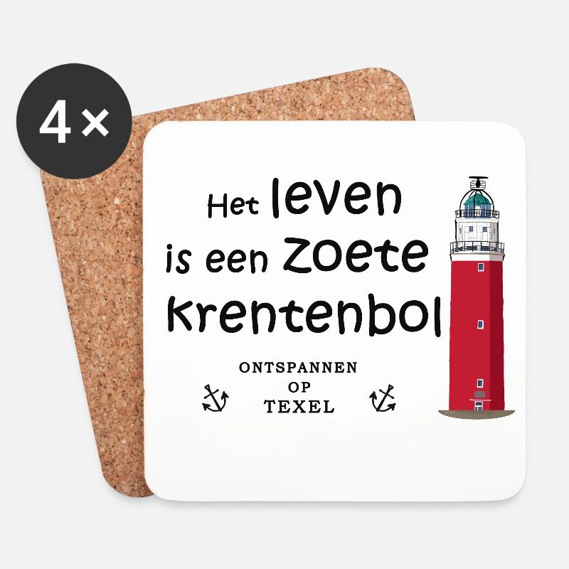 Texel, Niederlande, Spruch auf niederländisch - Untersetzer (4er-Set) - Weiß
