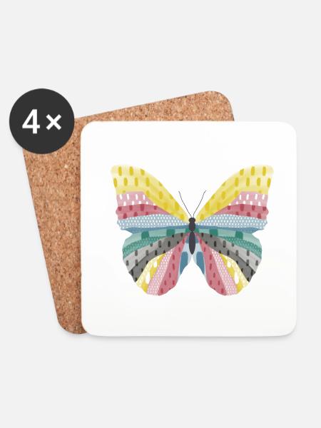 Farfallala N°1 - Coasters (set of 4) - white