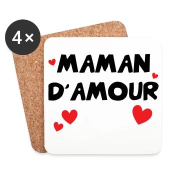 Maman d'Amour - Mother's Day - Coasters (set of 4) - white - Front