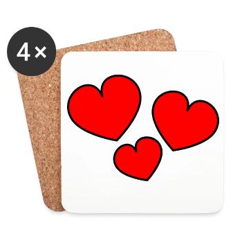 HEART. DAD. MOM. Bachelorette party. BEBE. CHILD. HEART. FEAST - Coasters (set of 4) - white - Front