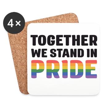 LGBT Pride Month - Together We Stand in Pride - Coasters (set of 4) - white - Front