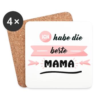 J’ai la meilleure maman - Dessous de verre (lot de 4) - blanc - Devant