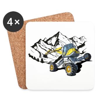 Pelle, pelle ambulante pour terrains difficiles - Dessous de verre (lot de 4) - blanc - Devant