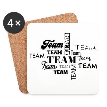 Team - Untersetzer (4er-Set) - Weiß - Vorne