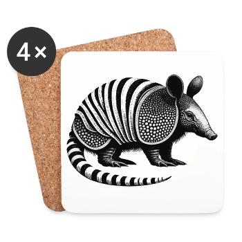 Armadillo Gürteltier - Coasters (set of 4) - white - Front