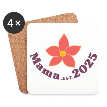 Mama Est 2025 Retro I'm going to be a mother - Coasters (set of 4) - white - Front