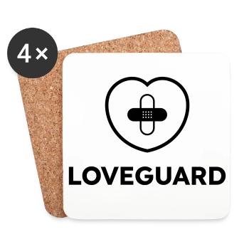 Loveguard Love Savior Garde d’amour de la Saint-Valentin - Dessous de verre (lot de 4) - blanc - Devant