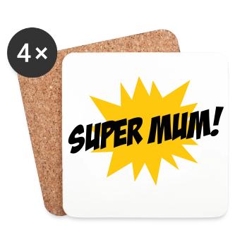 Super Mom - Mother's Day - Coasters (set of 4) - white - Front