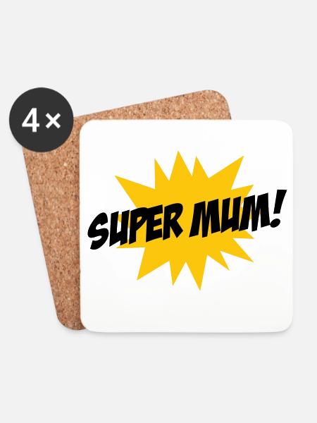 Super Mom - Mother's Day - Coasters (set of 4) - white