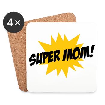 Super Mom - Mother's Day - Coasters (set of 4) - white - Front