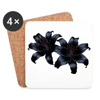 Lilien, blumen Outfits, goth - Untersetzer (4er-Set) - Weiß - Vorne