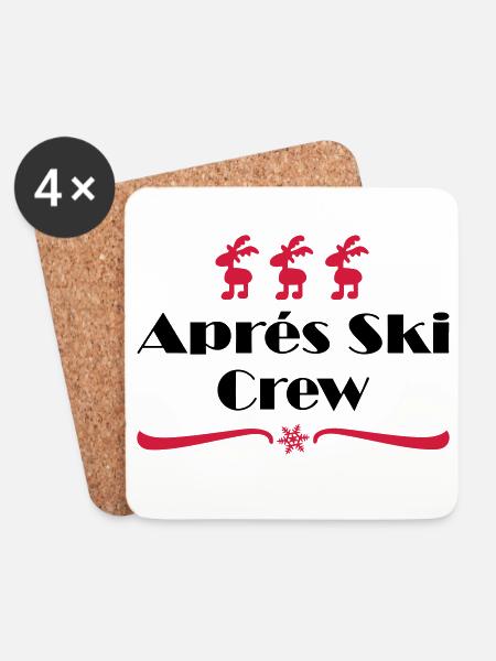 Apres ski - Untersetzer (4er-Set) - Weiß