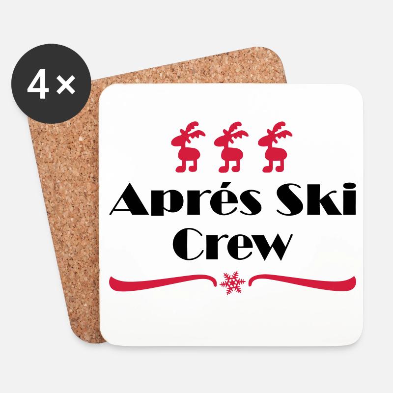 Apres ski - Untersetzer (4er-Set) - Weiß